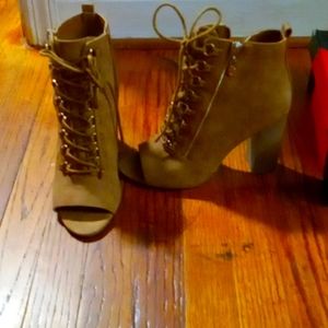 Guess open toed booties